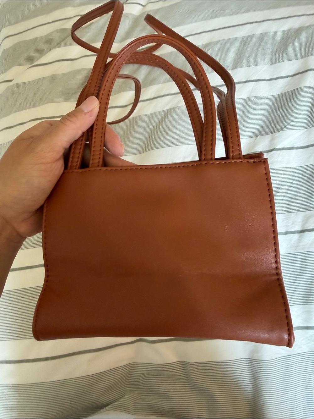 Telfar Mini Tote in Cognac Brown - Picture 5 of 6